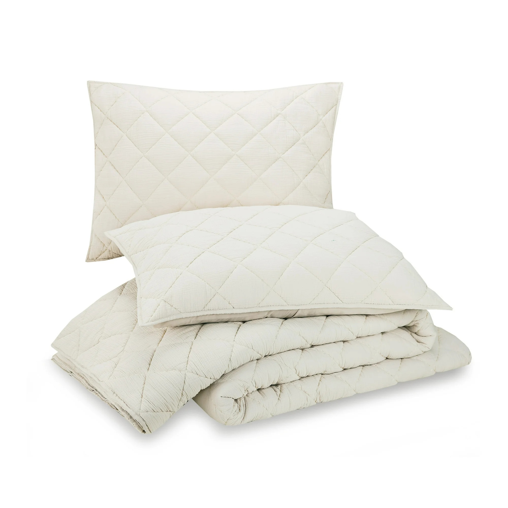Better Homes & Gardens Gauze Papyrus Beige Diamond Cotton Polyester Kantha Style Quilt - Walmart.... | Walmart (US)