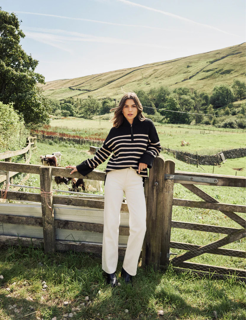 Black Oversized Half Zip Knitted Jumper | Nobody's Child