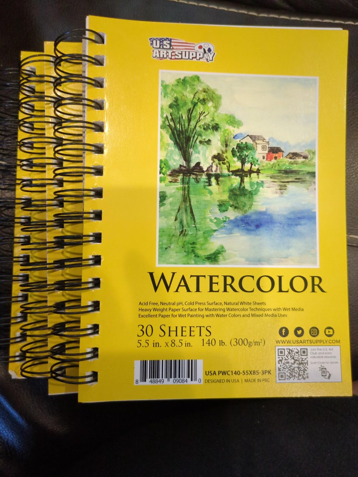 U.S. Art Supply 11" x 14" Premium Heavyweight Watercolor Painting Paper Pad, Pack of 2, 12 Sheets... | Amazon (US)