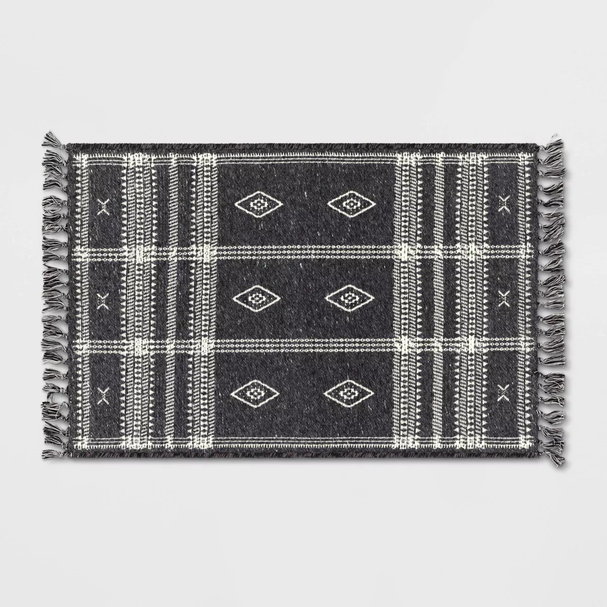 2'3"x3'9" Washable Southwest Plaid Accent Rug Gray - Threshold™: Indoor Throw Rug, Skid-Resista... | Target