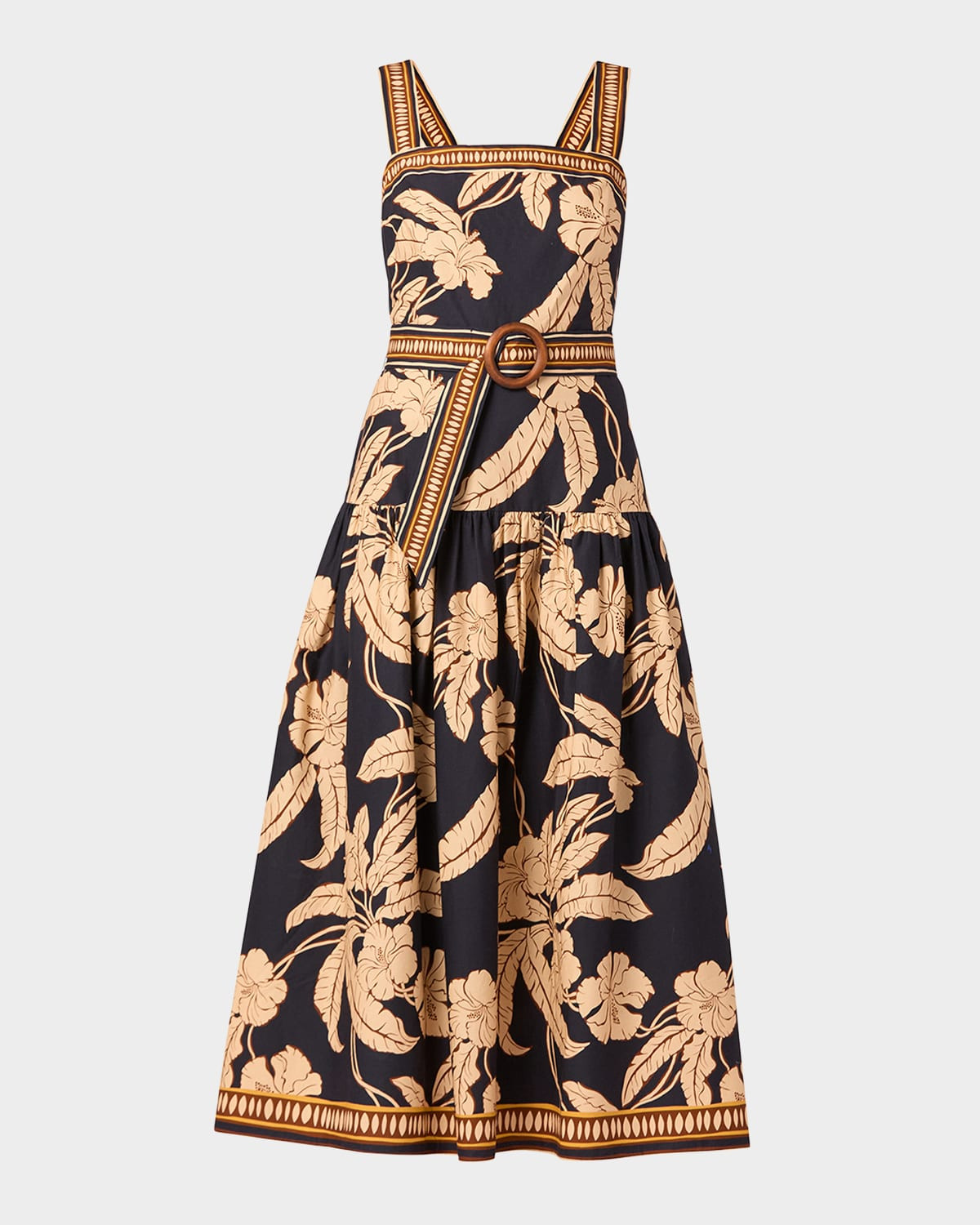 Kora Sleeveless Floral-Print Midi Dress | Neiman Marcus