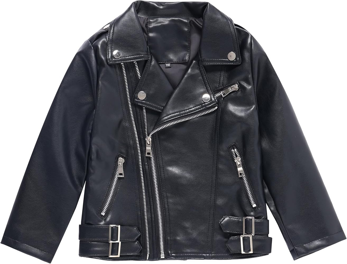 Kids Faux Leather Biker Jacket, Motorcycle Style with Lapel Collar Spring Fall Coat for Boys and ... | Amazon (US)