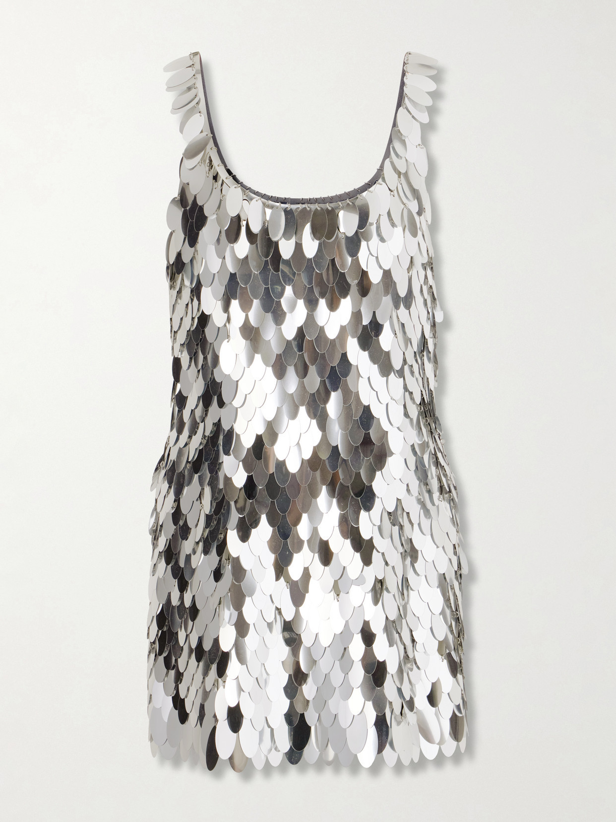 RABANNE - Sequined Silver-tone Chainmail Mini Dress - FR 36 | NET-A-PORTER (US)