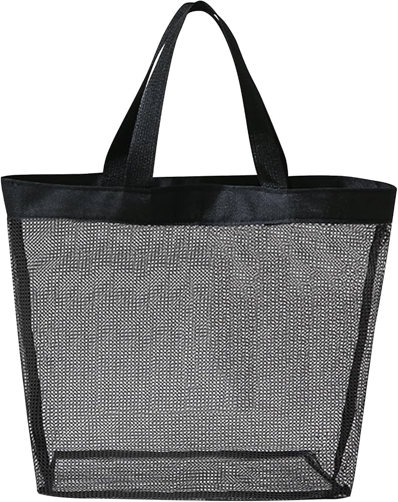 Mesh Beach Bag Tote Bag, Reusable Grocery Bags for Boat Swim Sports Pool Travel Women Men Foldabl... | Amazon (US)
