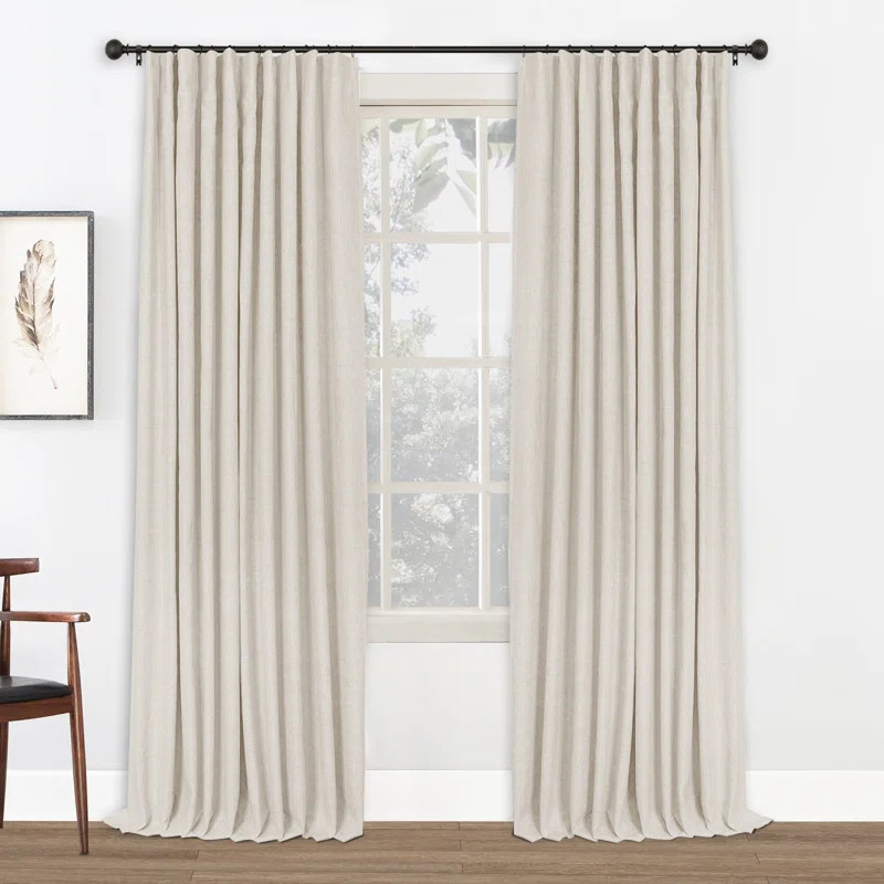 Birglinde 100% Blackout Curtains Thermal Linen Textured for Bedroom Living Room Clip Ring/Rod Poc... | Wayfair North America
