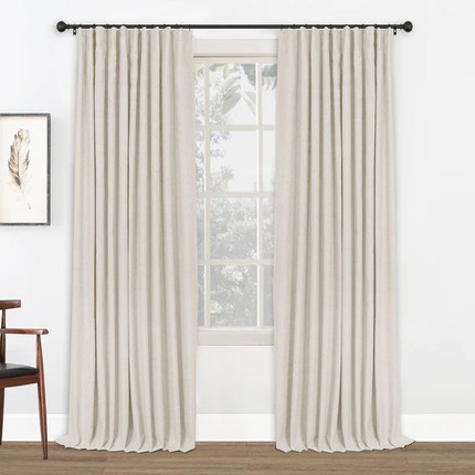 Birglinde 100% Blackout Linen Textured Curtains