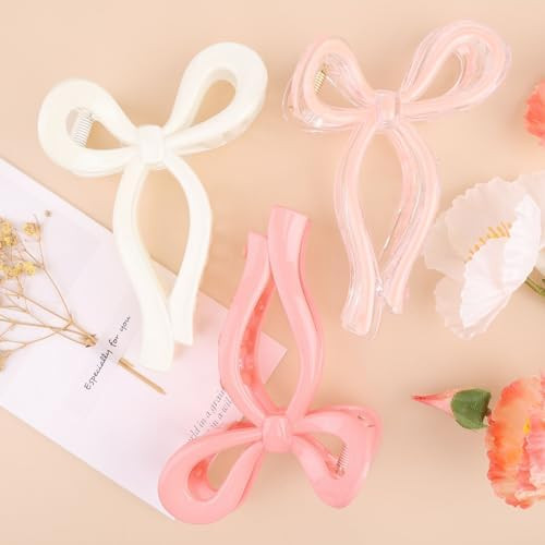 3 Pcs Bow Hair Clips Elegant Hair Claw Butterfly Hair Accessories for Girls Nonslip Butterfly Cli... | Amazon (US)