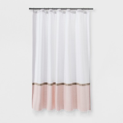Colorblock Woven Shower Curtain Light Gold - Project 62™ | Target