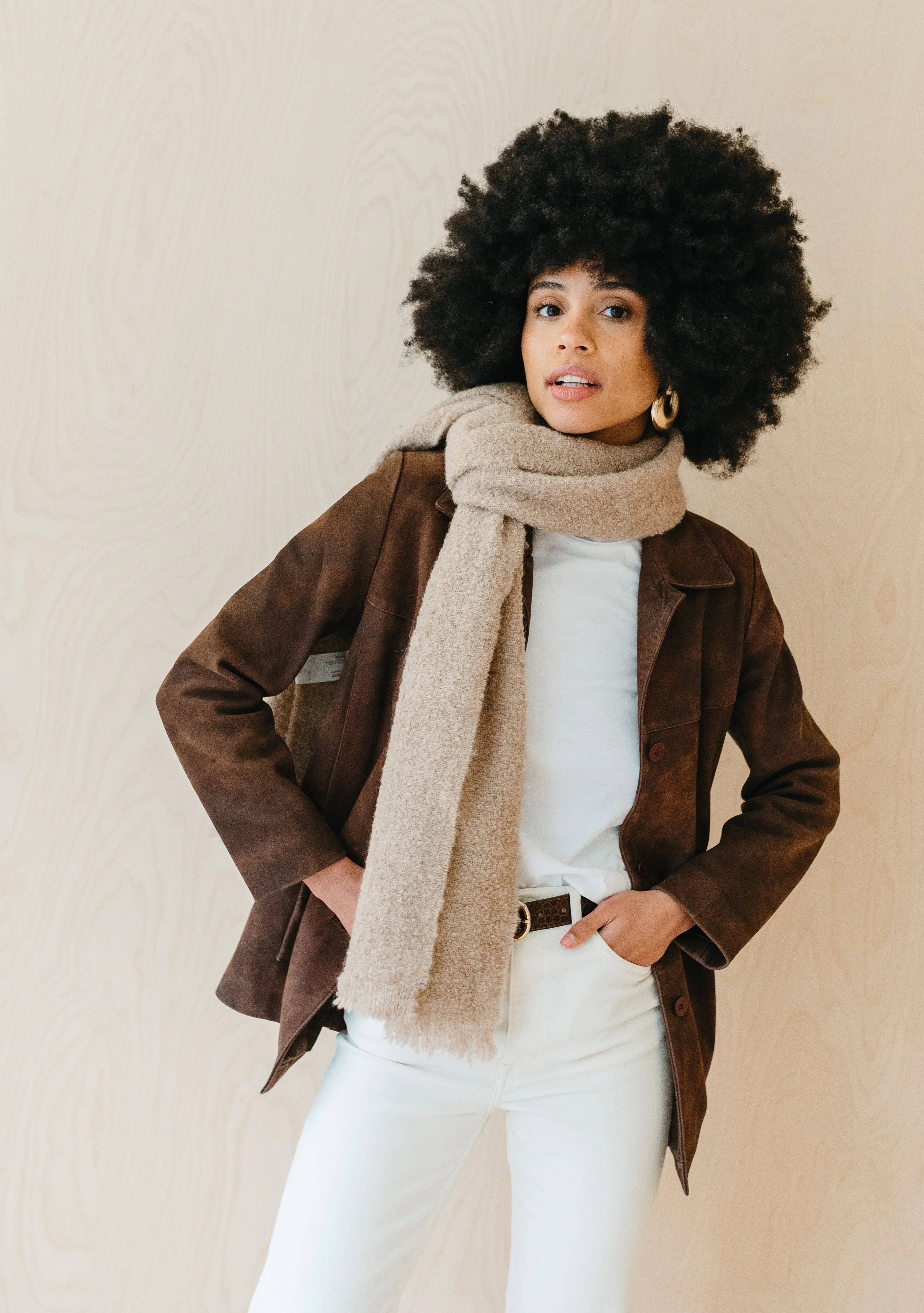 Alpaca Oversized Scarf in Oatmeal | The Tartan Blanket Co.