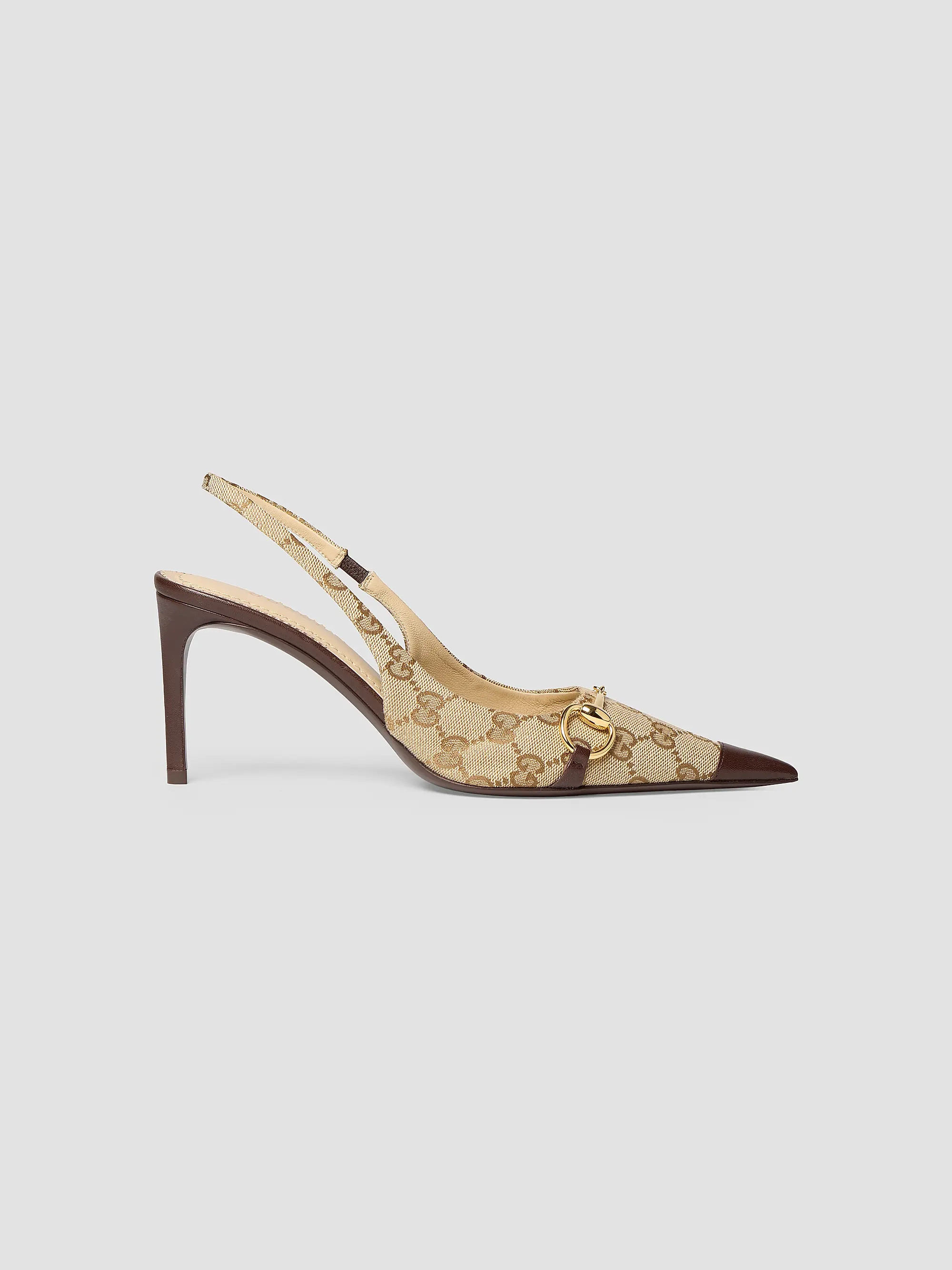 Donna 80MM GG Canvas Slingback Pumps | Saks Fifth Avenue