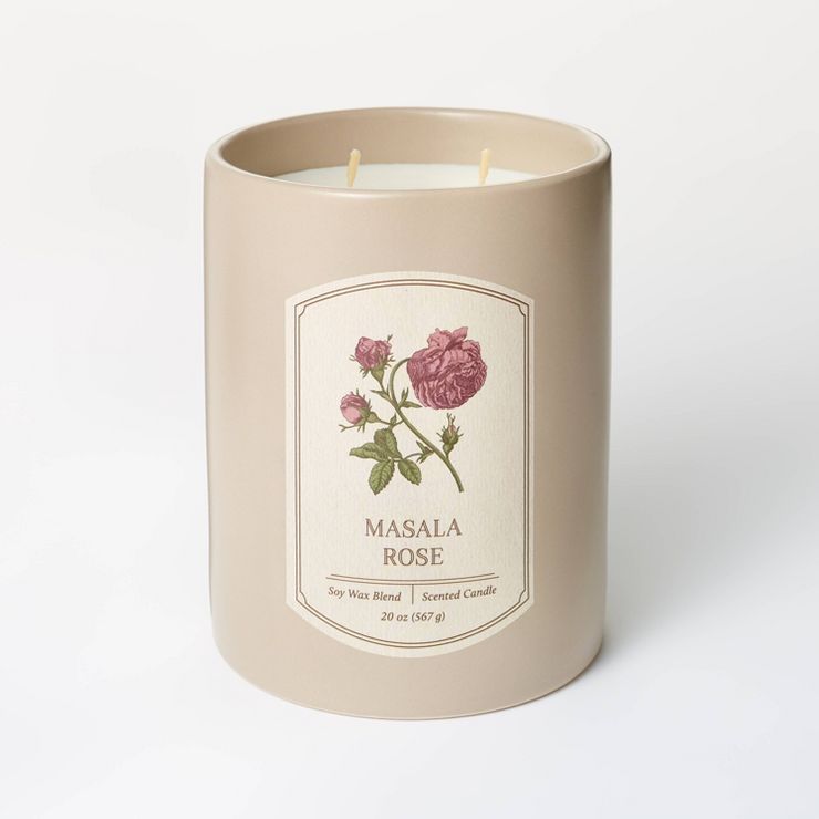 20oz Ceramic Masala Rose Candle Pink - Threshold&#8482; designed with Studio McGee | Target