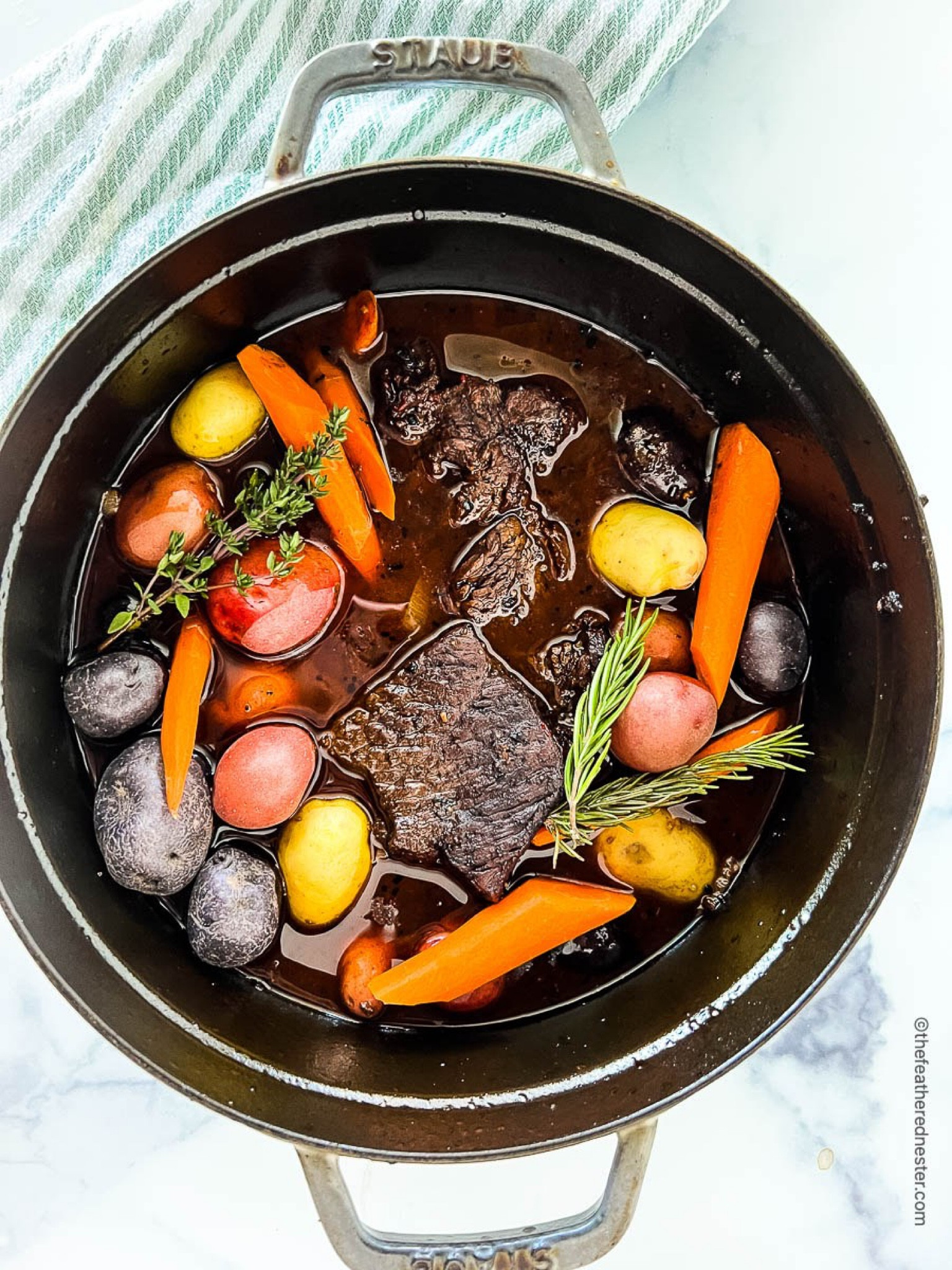 On a cool day, nothing beats the taste of a classic pot roast to warm you up. This recipe is easy to make because all you need is a Dut oven cast iron pot, and the end result is delicious. My Staub and Le Creuset pots are my most used cookware in the kitchen! So, invest in a quality Dutch oven and you'll be so gload you did because I have a lot of recipes that call for one!

#LTKFind #LTKhome