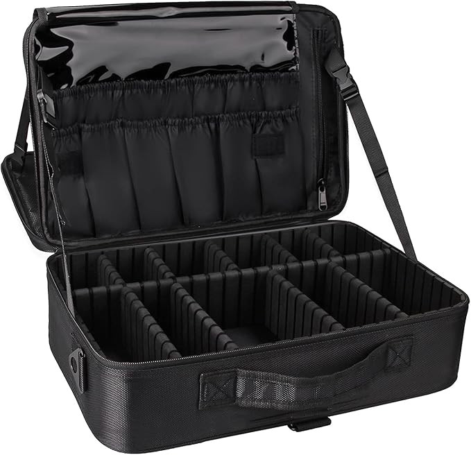Relavel Travel Makeup Train Case Makeup Cosmetic Case Organizer Portable Artist Storage Bag with ... | Amazon (US)