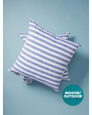 2pk 18x18 Indoor Outdoor Yarn Dyed Striped Pillows | Outdoor Pillows | HomeGoods | HomeGoods