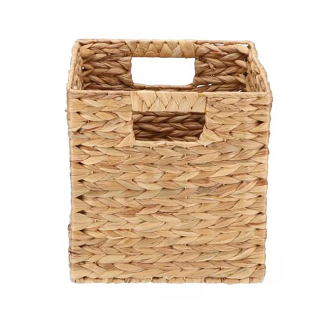 allen + roth Natural Baskets (10.5-in W x 11-in H x 10.5-in D) Natural Water Hyacinth Basket | Lowe's