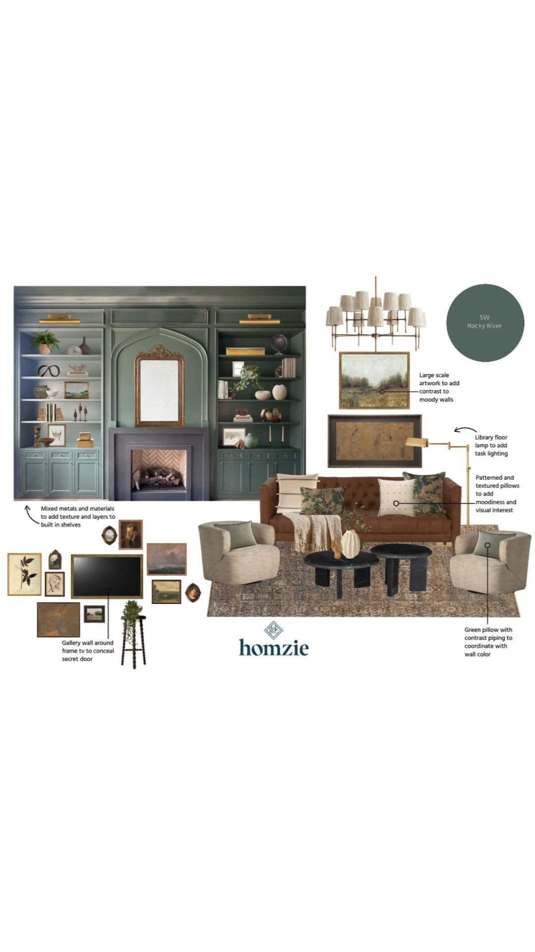 Moody living room design featuring gallery wall, floor lamp, accent pillows, wall art, pottery, decor, etc.

#LTKHome #LTKFavorites #LTKFinds #HomeStyleDaily 

 #LTKHome