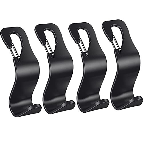 4 Pack Vehicle Back Seat Headrest Hook Hanger for Purse Grocery Bag Handbag | Amazon (US)