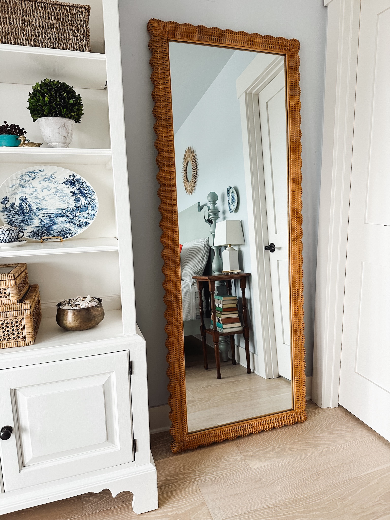 Layer by layer we’ve been adding more coziness to our bedroom! 

I saw that @kathykuohome had this gorgeous rattan floor mirror and I immediately realized it would be perfect for our coastal home. When you know, you know! I also got a lovely long lumbar pillow for our bed. I LOVE decorating over time! 

Everything at @kathykuohome is on sale for Labor Day this weekend, it’s all up to 25% off, plus free shipping. They have so many beautiful pieces and accessories for any style of home. Now I have a very long wishlist! :) here are a few of my favorites! #ad #kathykuohome #lovewhereyoulive 

#LTKSeasonal #LTKHome #LTKStyleTip