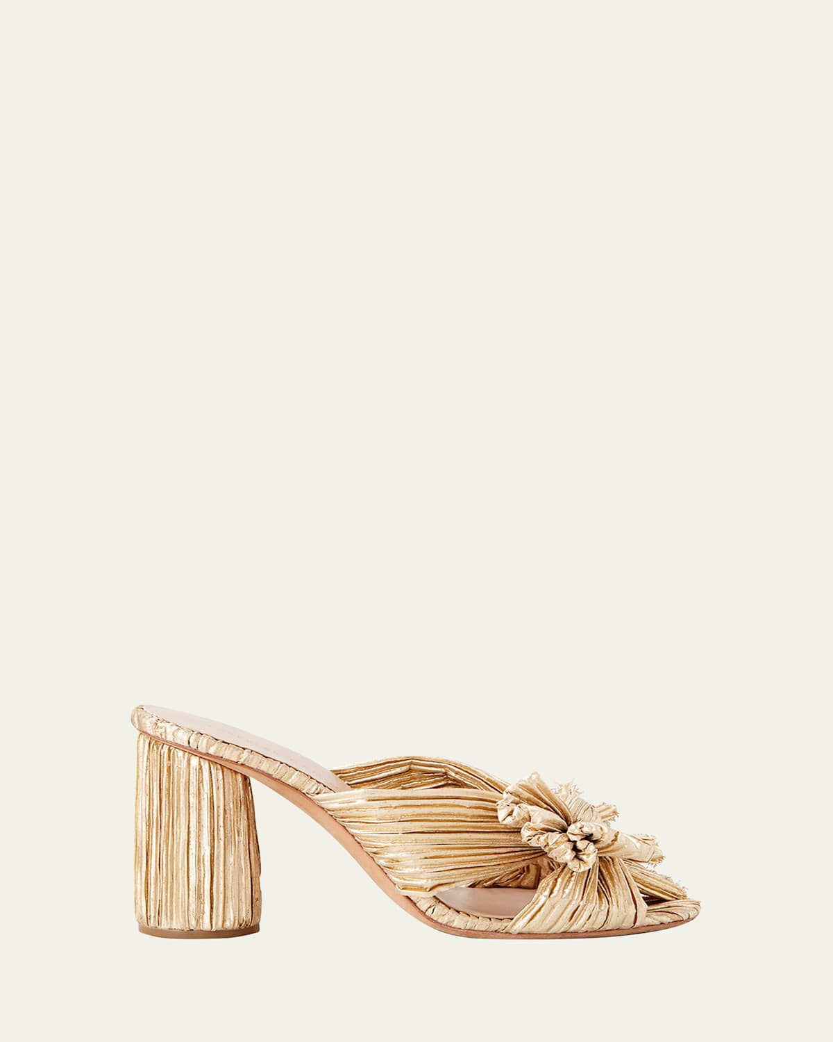 Penny Pleated Metallic Slide Sandals | Bergdorf Goodman