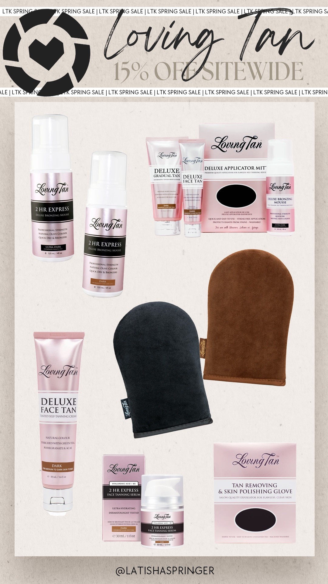 LTK Spring Sale - 15% off Loving Tan products! 

#ltkspringsale



#LTKSaleAlert #LTKBeauty #LTKSpringSale