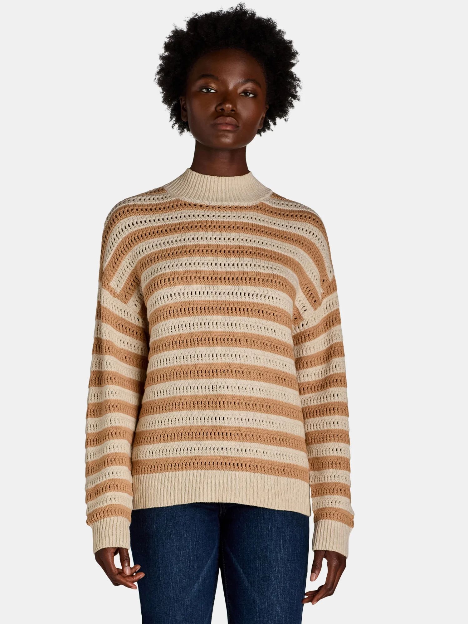 Time and Tru Women's Stripe Pullover, Sizes XS-XXXL - Walmart.com | Walmart (US)