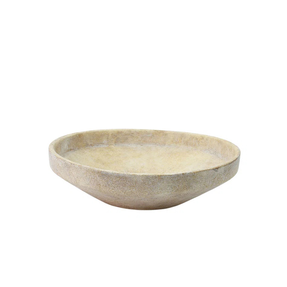 Cole and Grey Ceramic Washed Cream Large Decorative Bowl | Wayfair North America