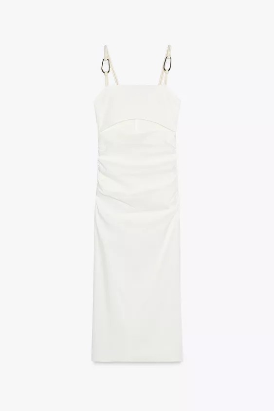 CUT OUT DRAPED MIDI DRESS | Zara US
