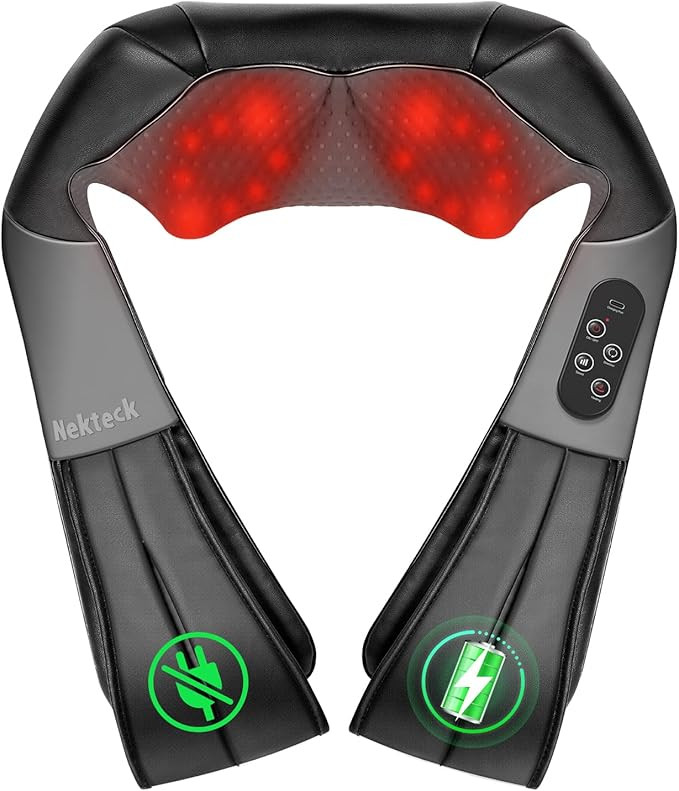 Nekteck Shiatsu Neck Massager with Heat for Pain Relief Deep Tissue, 2026 Upgraded 3D Back Should... | Amazon (US)