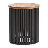 Amazon.com: SIMPLIHOME Demy Contemporary 18 inch Wide Metal and Wood Accent Side Table in Natural... | Amazon (US)