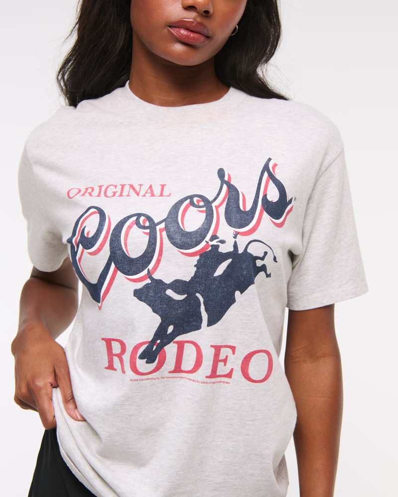 Women's Oversized Coors Graphic Tee | Women's Tops | Abercrombie.com | Abercrombie & Fitch (US)
