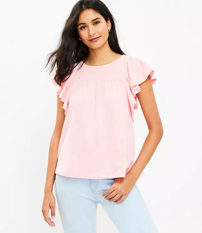 Flutter Sleeve Tee | LOFT