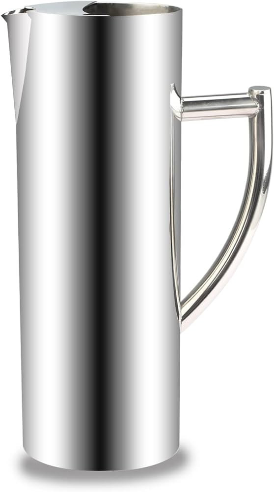 Stainless Steel Water Pithed 47oz with Ice Guard Milk Carafe Frothing Cup Pitcher Jug with Handle... | Amazon (US)