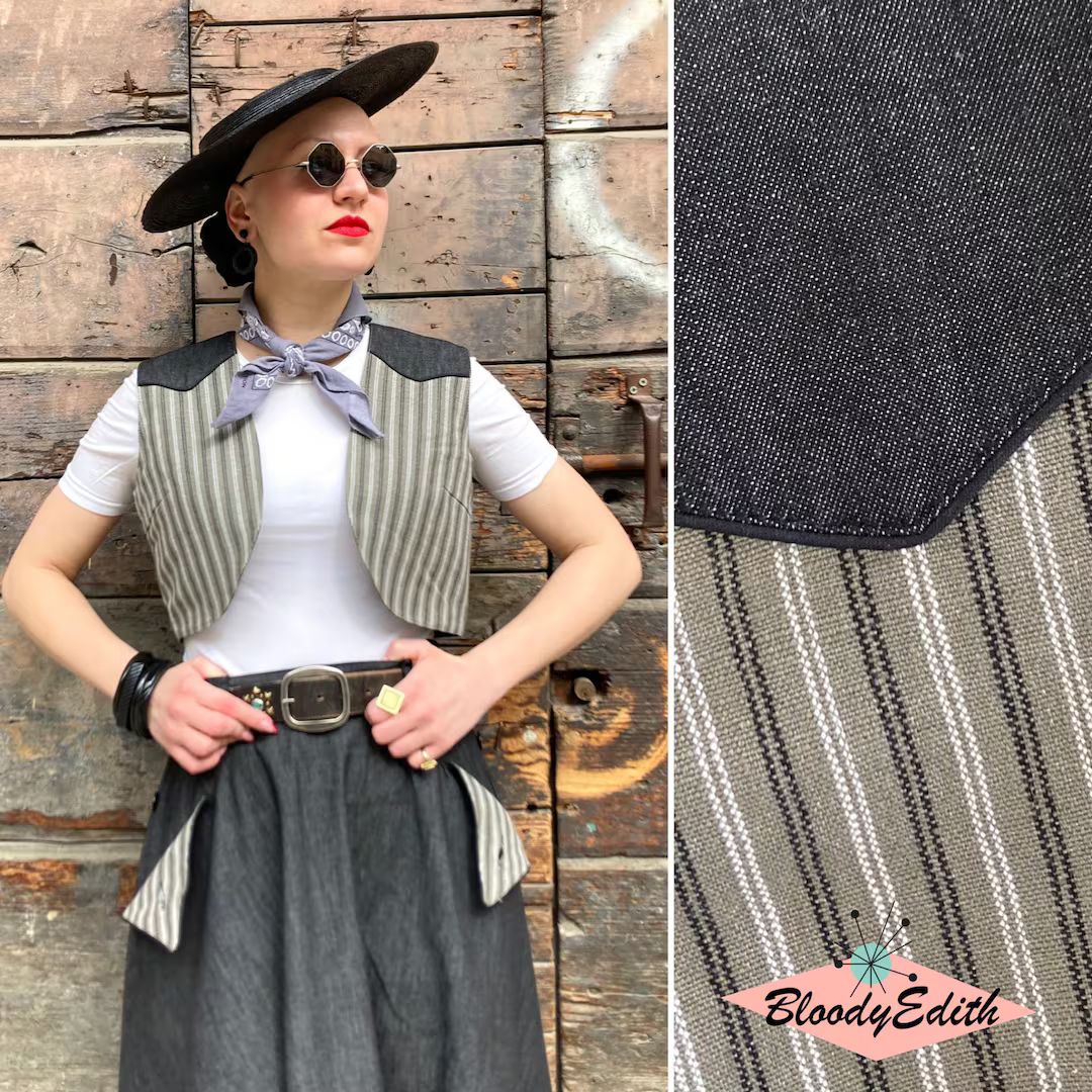 Vintage 1940s 1950s Style Denim Limited Edition “Patsy” Vest - size S,M,L | Etsy (US)