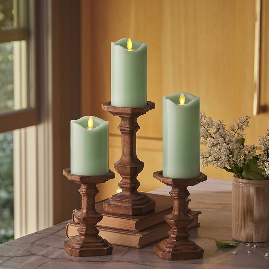 Matchless Candle Co. by Luminara Set of 3 (3" x 4.5",5.5",6.5") Flameless LED Flickering Battery ... | Amazon (US)