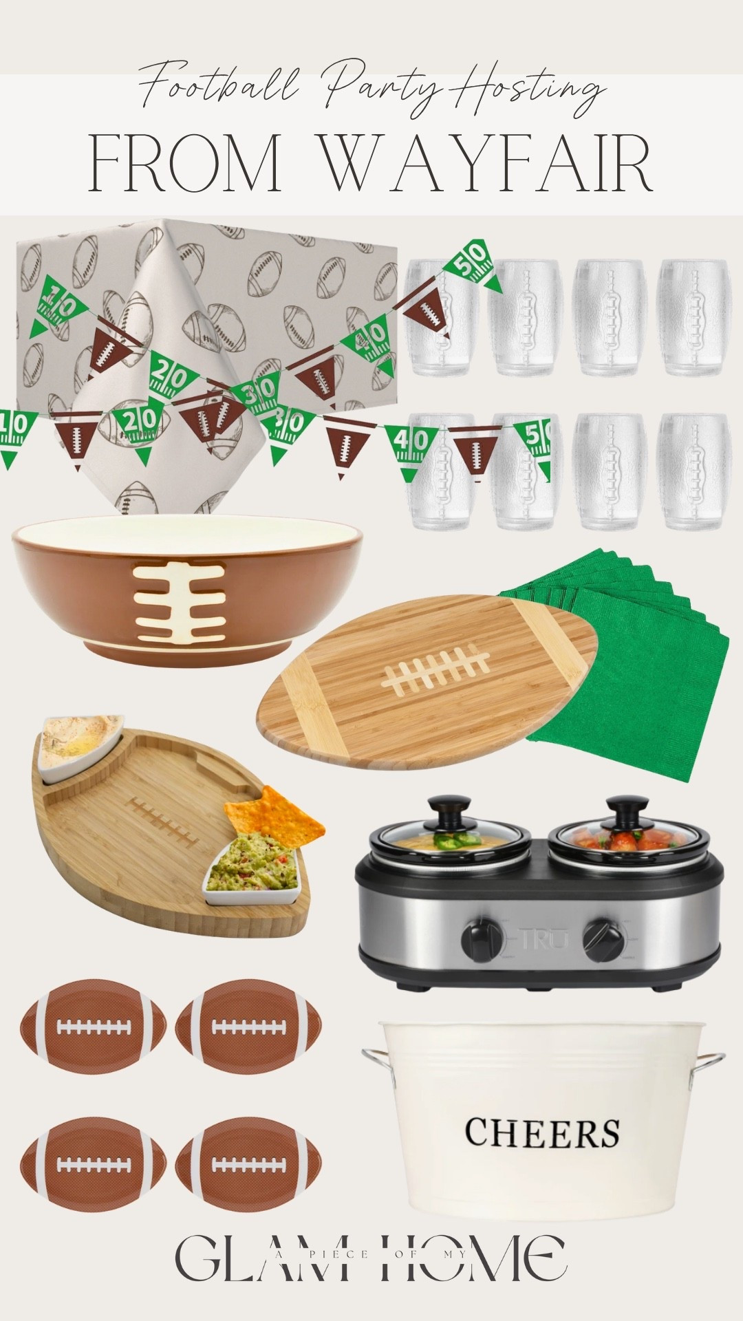 Wayfair football party essentials, Wayfair game day, football party ideas, game day essentials, football watch party, tailgate at home, home tailgating, game day hosting, football season essentials, sports party decor, football party decor, game day decor, hosting essentials, entertaining at home, party serving essentials, snack serving trays, charcuterie board, beverage station, drinkware, appetizer platters, serving bowls, party table decor, game room essentials, cozy game day, football Sunday, Sunday football, NFL watch party, fall entertaining, Wayfair finds, Wayfair home finds, game day home decor