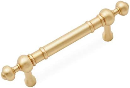 R.K. International RK International RKI C Satin Brass CP 815 SB 3" Center Plain Pull with Decorat... | Amazon (US)