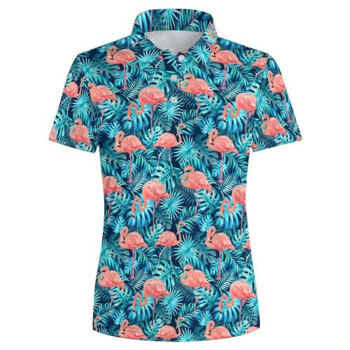 Womens Golf Shirt Hawaiian Flamingo Women Polo Shirts Golf Outfits for Women Golf Gifts for Golf Lover Floral Shirts for Women Golf Apparel | Amazon (US)