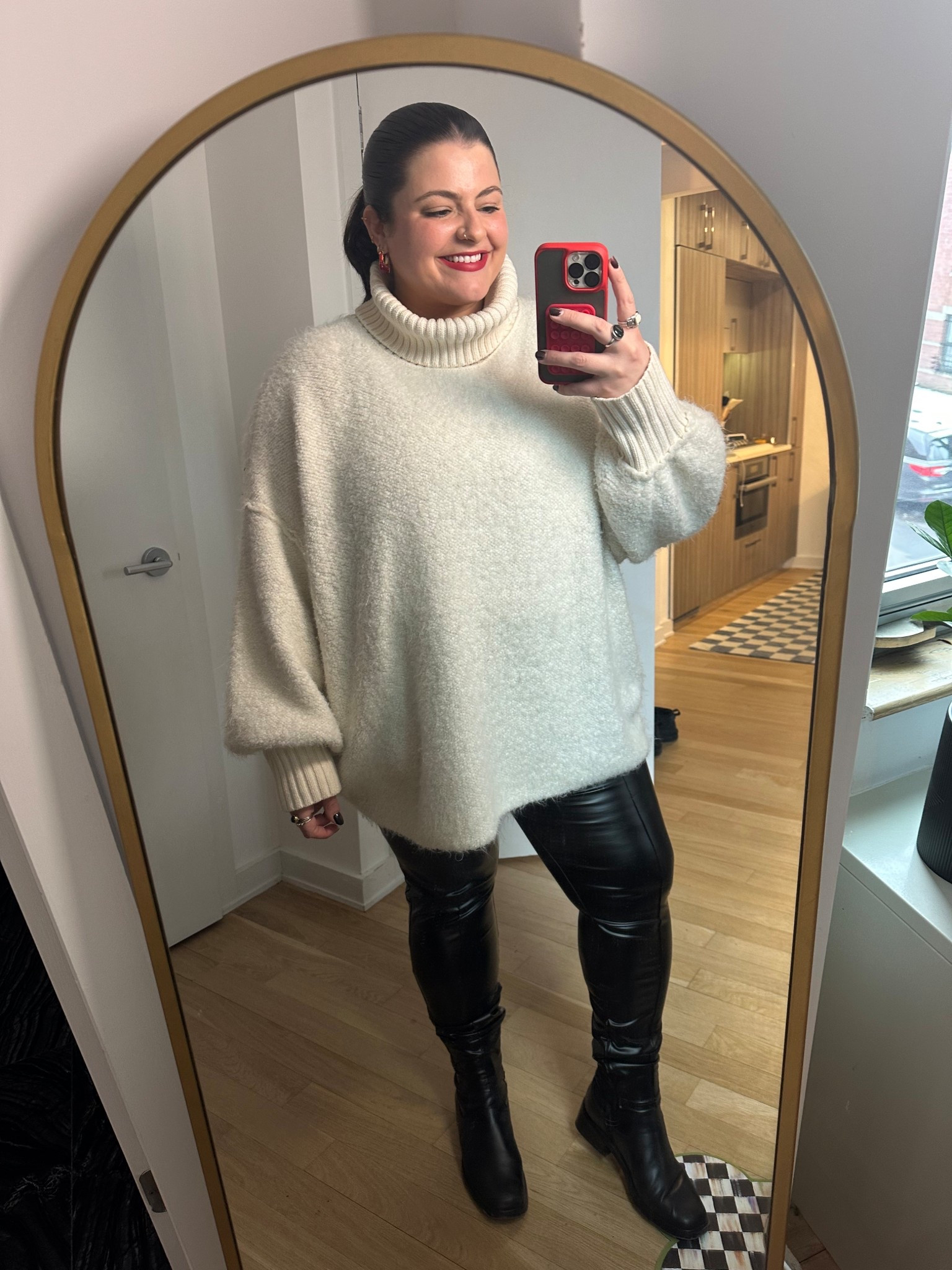 Sweater is a few years old from Free People and faux leather pants are from Amazon! Both aren’t available so I linked similar products ❤️ 

#LTKHoliday #LTKFindsUnder100 #LTKPlusSize