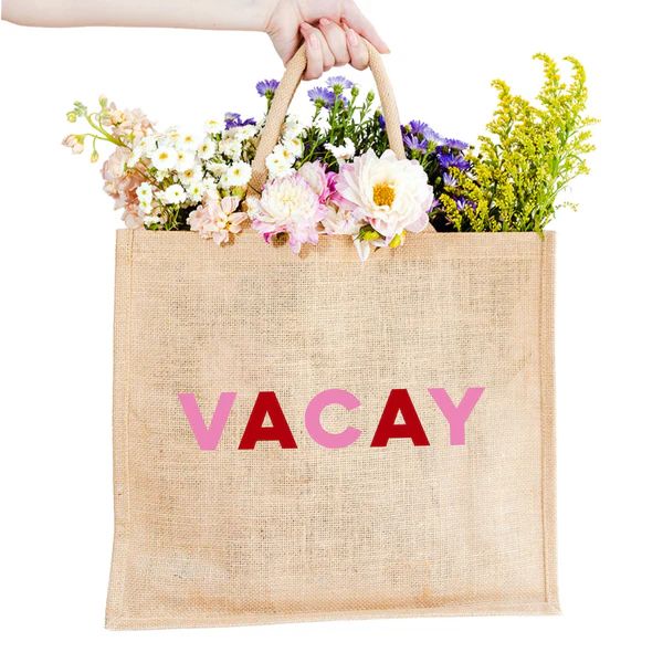 Vacay Jute Carryall | Sprinkled With Pink