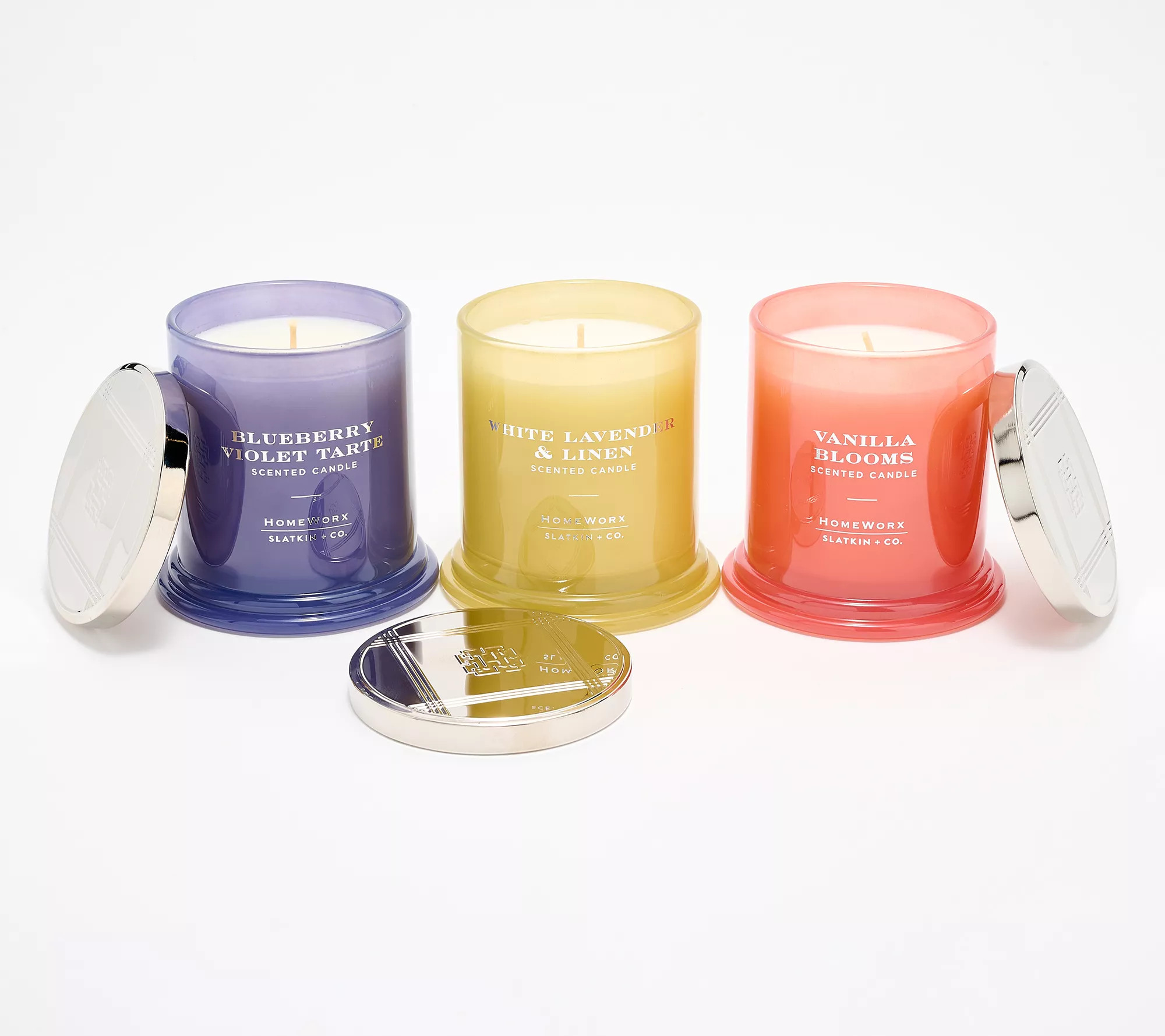 HomeWorx by Slatkin + Co. S/3 8oz Signature Spring Candles - QVC.com | QVC