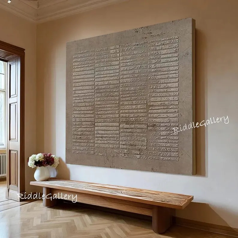 Handmade Wabi Sabi Abstract Painting: Beige Grey Japandi Canvas Art - Etsy | Etsy (US)