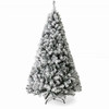 Click for more info about Gymax 7.5ft Snow Flocked Hinged Artificial Christmas Tree Unlit Holiday Decor