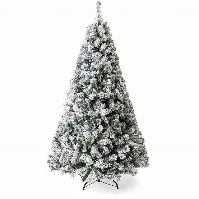 Gymax 7.5ft Snow Flocked Hinged Artificial Christmas Tree Unlit Holiday Decor | Walmart (US)