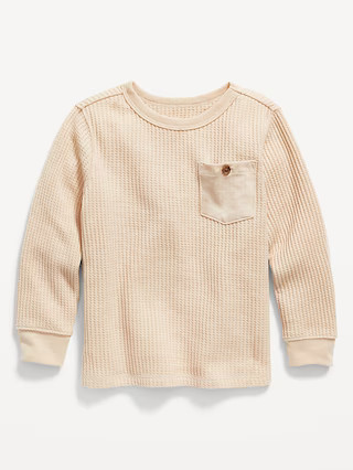 Unisex Thermal-Knit Long-Sleeve Pocket T-Shirt for Toddler | Old Navy (US)