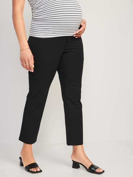 Maternity Full-Panel Pixie Straight Ankle Pants | Old Navy (US)