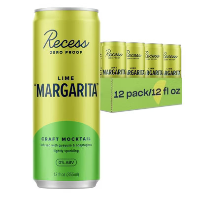 Recess Zero Proof Craft Mocktails, Alcohol Free Drinks, Lime "Margarita" - 12 Fl Oz Can (Pack of 12) | Target