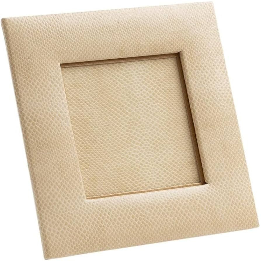 Caspari Snakeskin 4 Inch Square Picture Frame in Ivory | Amazon (US)