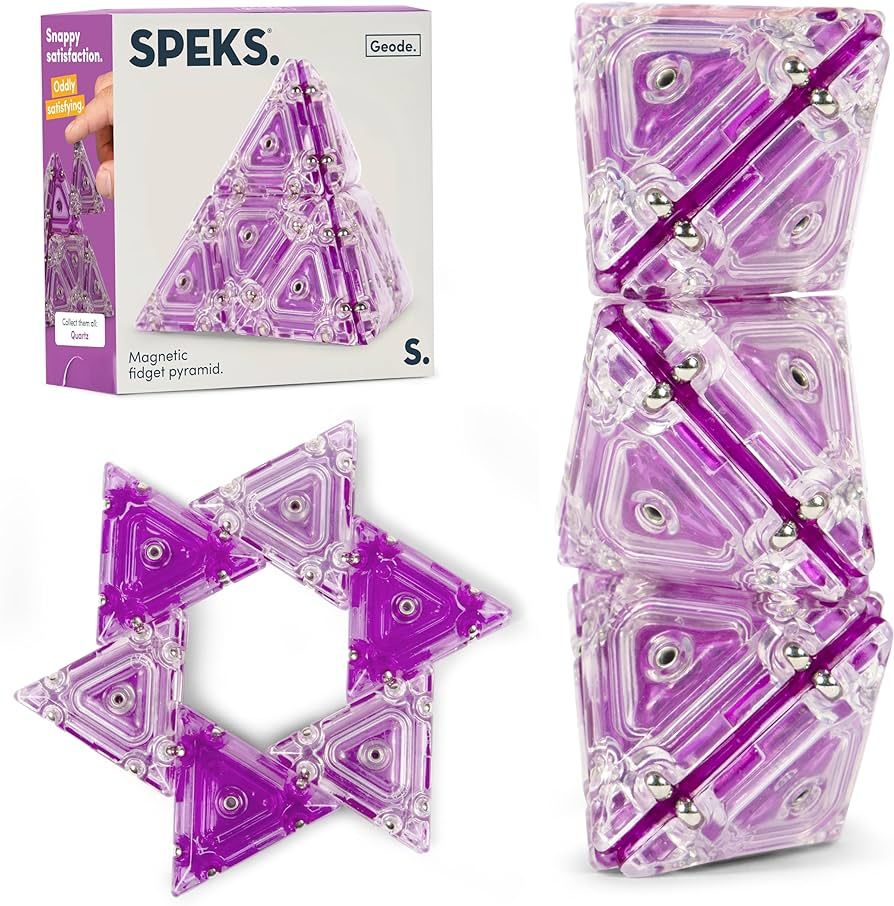 Speks Geode Pyramid 12-Piece Building Set - Quartz - Fun Desk Toy for Adults | Amazon (US)