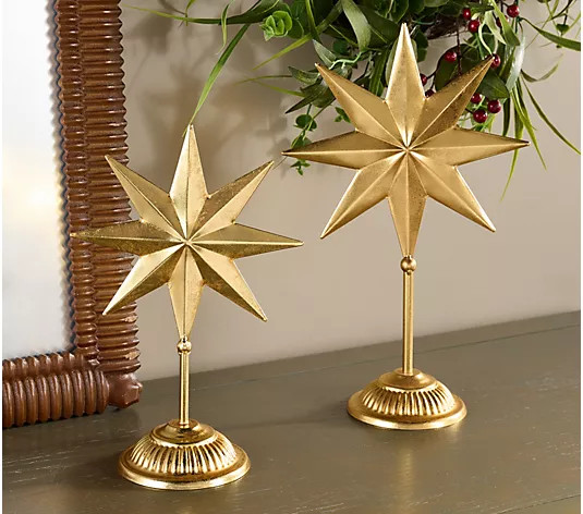 Cozy Cottage by Liz Marie Set of 2 Metal Stars - QVC.com | QVC
