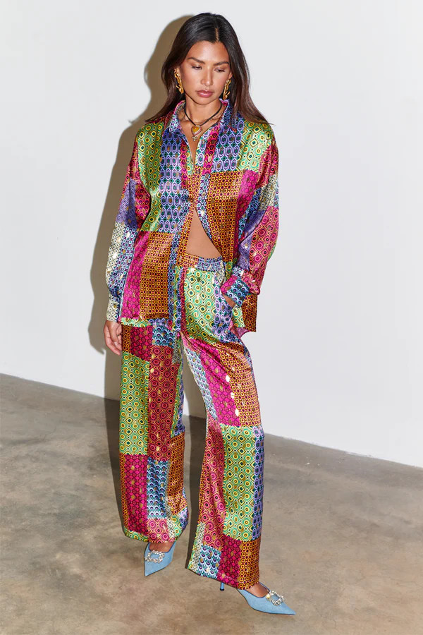 Patchwork Geo Elissa Trousers | Never Fully Dressed US